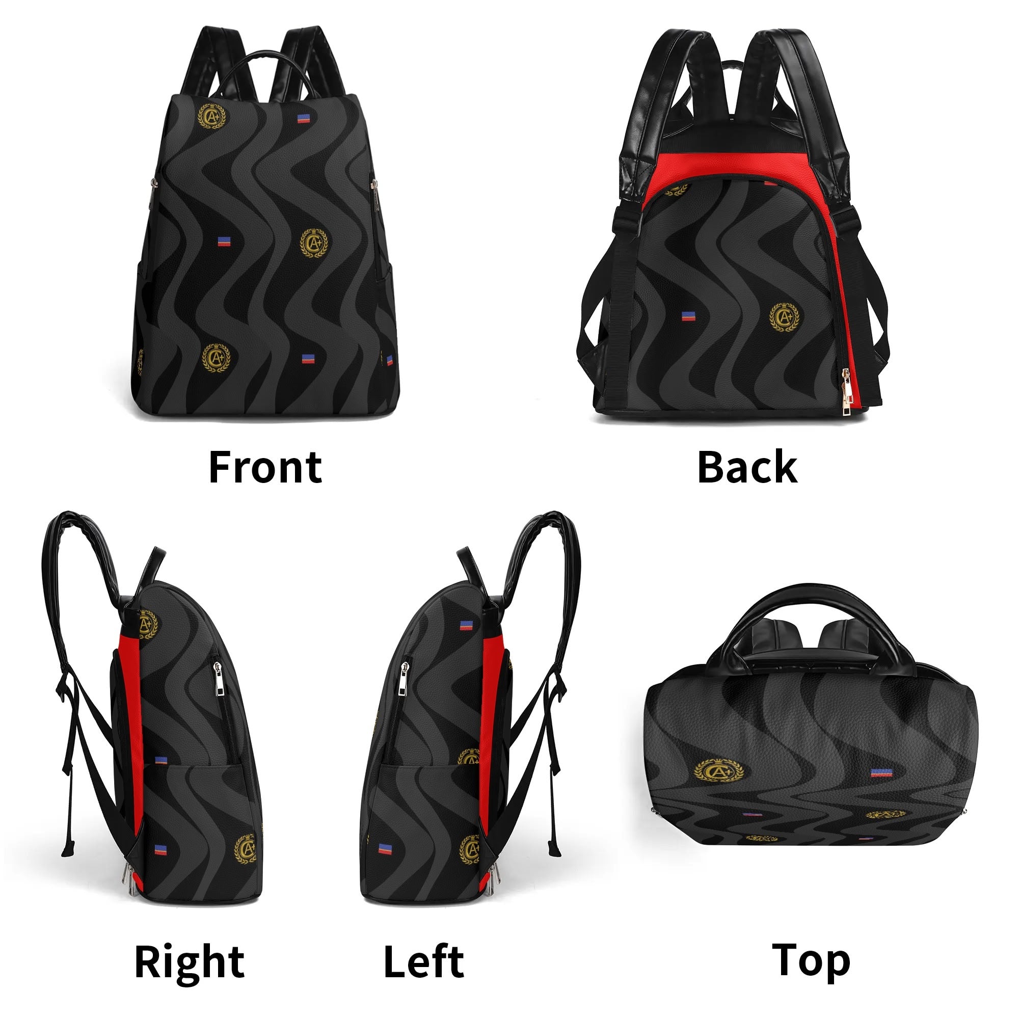 Certified A plus  anti theft travel Backpack Blk Wave