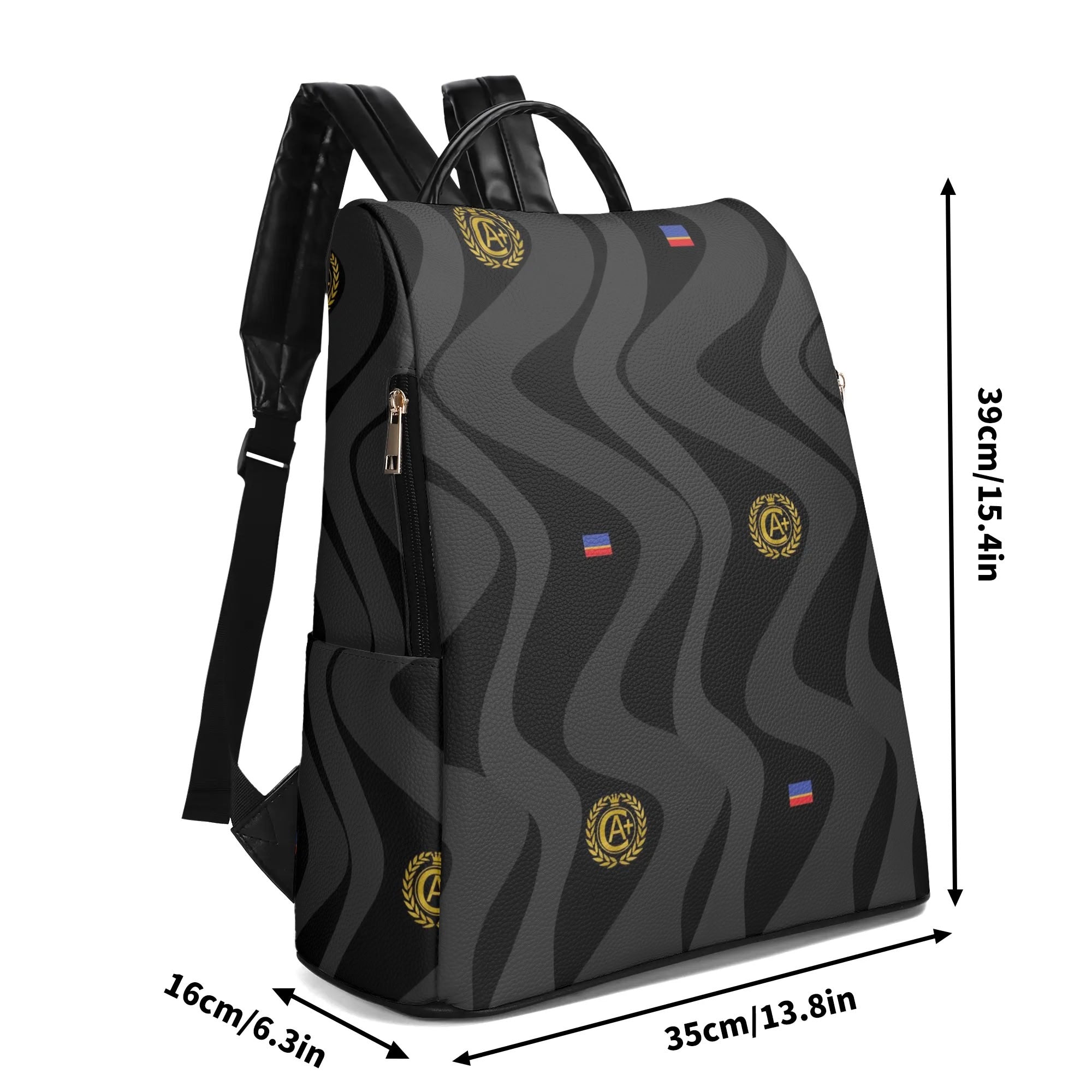 Certified A plus  anti theft travel Backpack Blk Wave