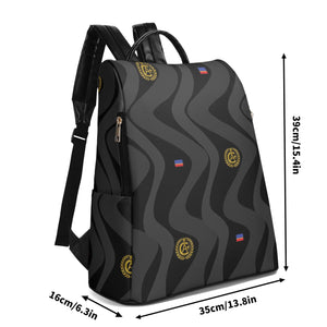 Certified A plus  anti theft travel Backpack Blk Wave