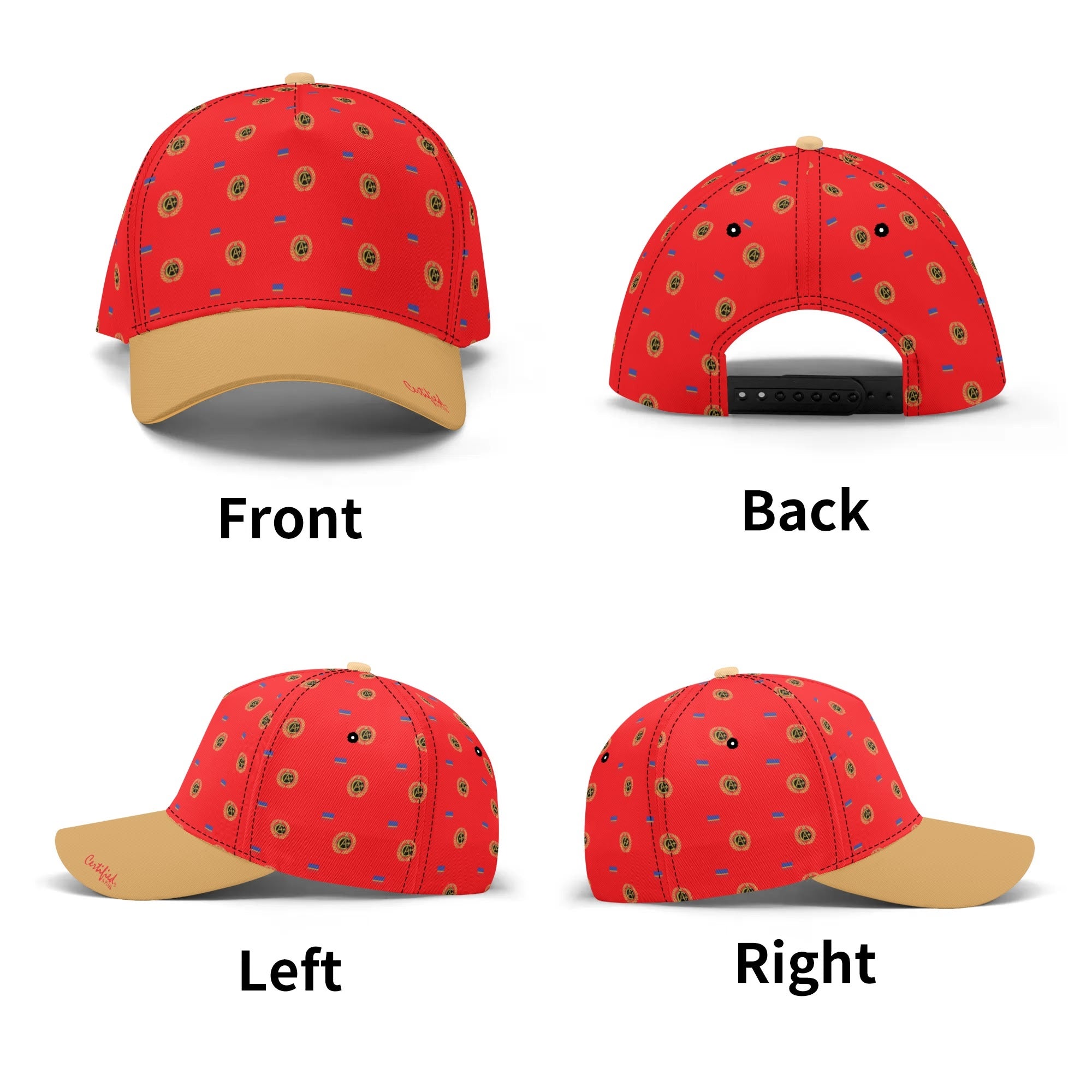 Certified wreaths & Flags  monogram print Cap Red