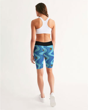 Certified The Wave Blue Mid-Rise Bike Shorts