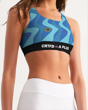 Certified The Wave Blue Women's Sports Bra