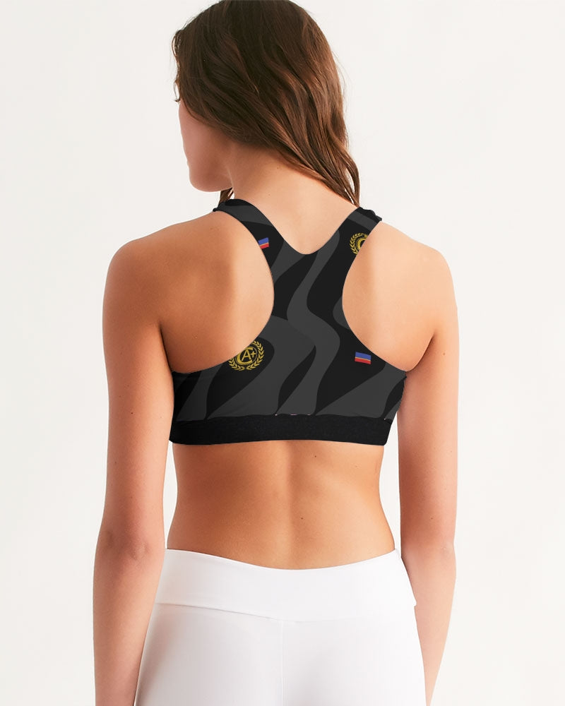 Black Women's All-Over Print Seamless Sports Bra